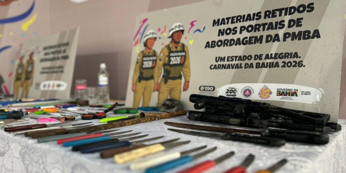 PM apreende mais de 500 objetos proibidos nos portais de acesso do Carnaval de Salvador