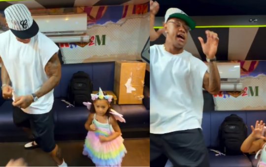 Liz Improta aprende coreografia de 'Marquinha de Fitinha' com Leo Santana