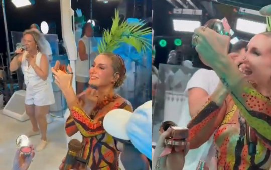 Claudia Leitte retoca maquiagem durante show e momento viraliza no Carnaval de Salvador