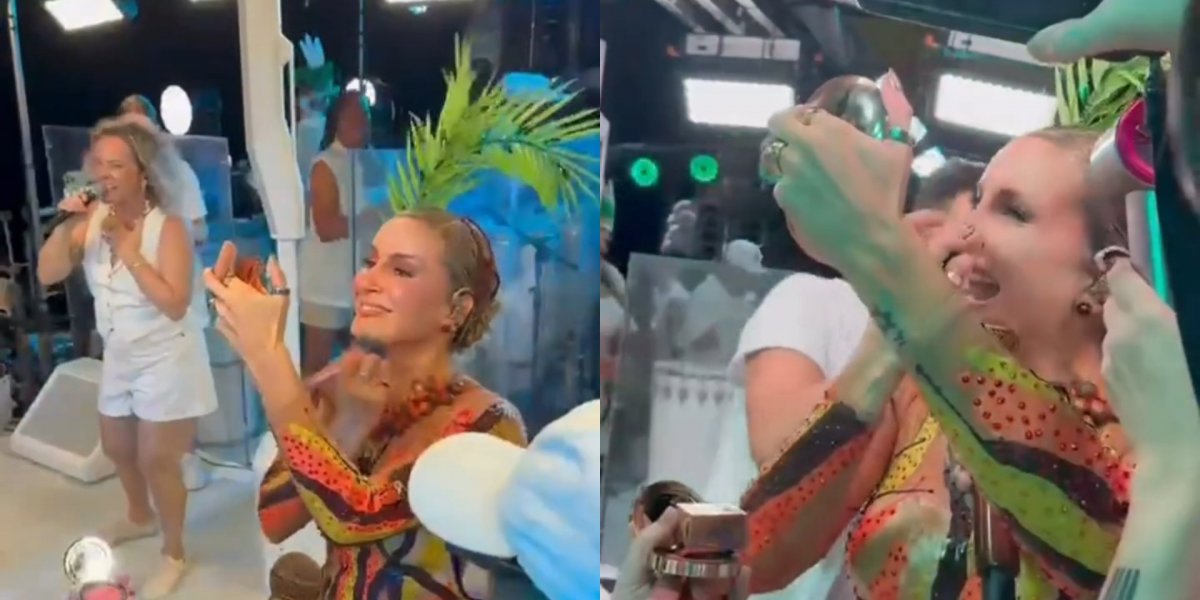 Claudia Leitte retoca maquiagem durante show e momento viraliza no Carnaval de Salvador
