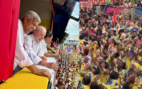 Lula acompanha desfile no Campo Grande ao lado de Jerônimo
