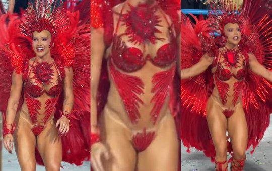 Virginia enfrenta imprevisto com fantasia durante desfile da Grande Rio na Sapucaí