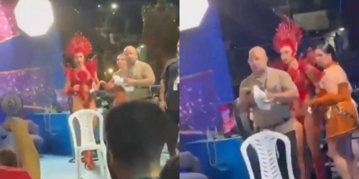 Virginia se assusta ao presenciar confusão após desfile da Grande Rio na Sapucaí