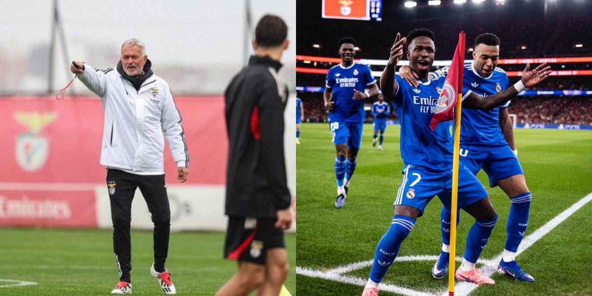 Técnico do Benfica, José Mourinho critica postura de Vini Jr. após denúncia de racismo: 'Acabou com o jogo'