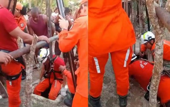 Pai e filho são resgatados de poço de 10 metros em São Gonçalo dos Campos