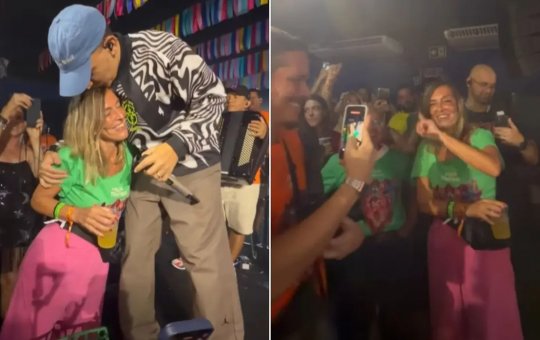 João Gomes interrompe show na Sapucaí para homenagear cientista Tatiana Sampaio