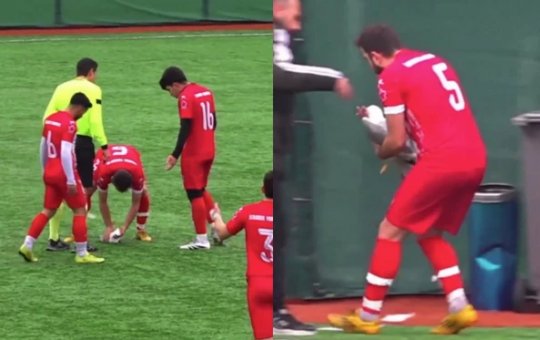 Gaivota é atingida por bola em jogo na Turquia e recebe massagem cardíaca em campo