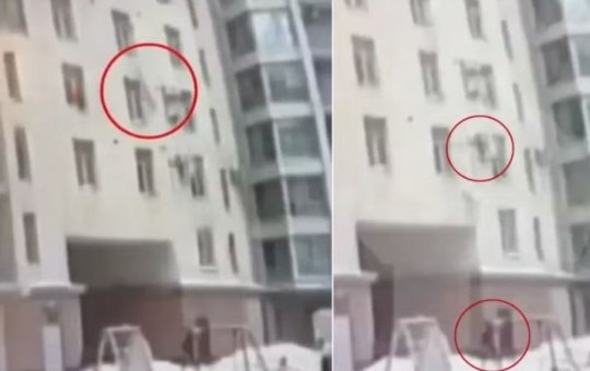 Homem amortece queda de criança do 7º andar e é chamado de herói na Rússia