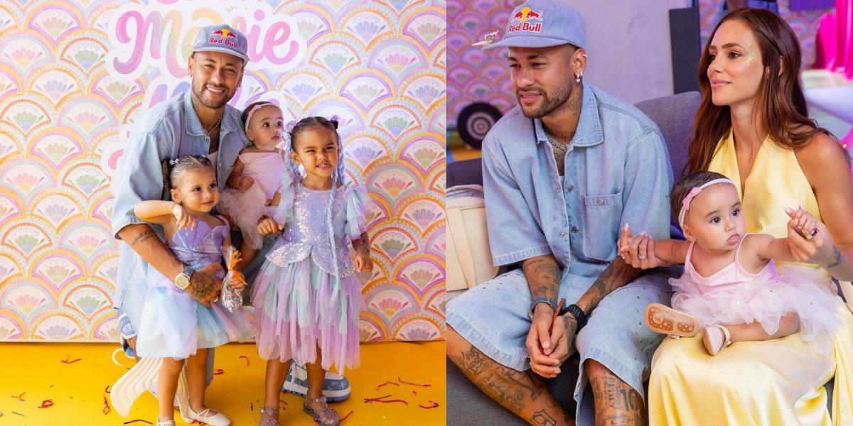 Mesmo com o fim do Carnaval, Neymar posta foto de bloquinho caseiro com as filhas