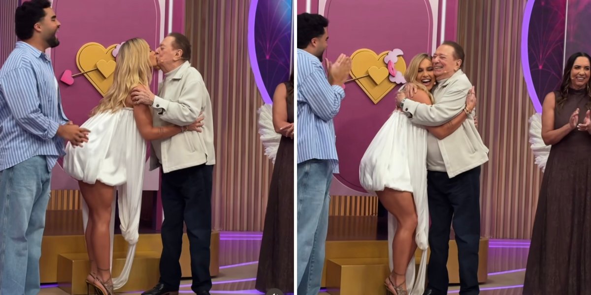 Virginia dá selinho em Raul Gil e web reage: 'Vini levou gaia'