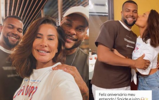 Tony Salles surge ao lado do filho em aniversário, que recebe homenagem de Scheila Carvalho