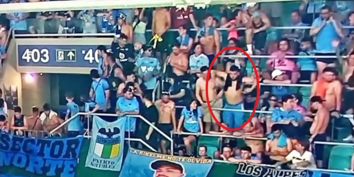 Câmeras capturam o momento em que torcedor do O'Higgins faz gestos racistas