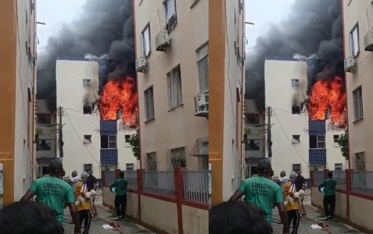 Incêndio de grandes proporções assusta moradores no Stiep; bombeiros ficam feridos