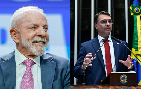 Segundo o Datafolha, Lula e Flávio Bolsonaro empatam tecnicamente no segundo turno das eleições presidenciais
