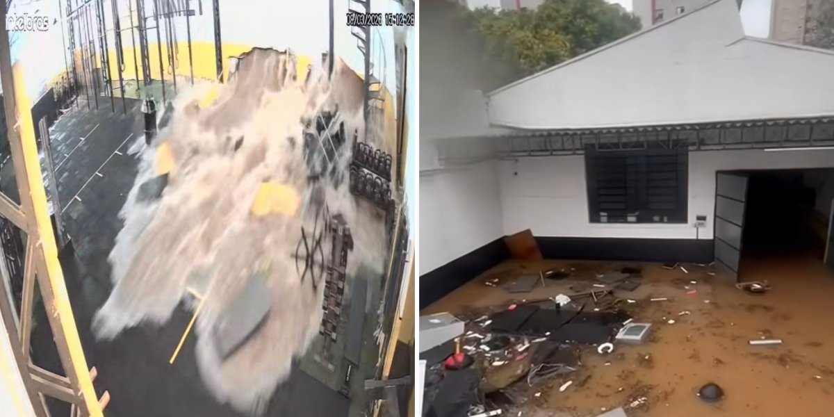 Enxurrada em São Paulo destrói academia de crossfit e imagens impressionam