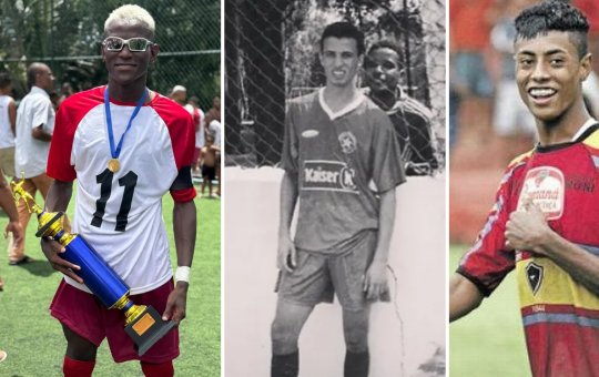 Anderson Pato, Leandro Damião e Bruno Henrique em jogos pela várzea