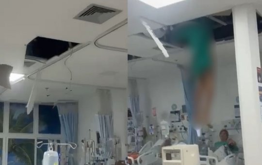 Paciente cai do teto do CTI ao tentar fugir de hospital no Rio de Janeiro