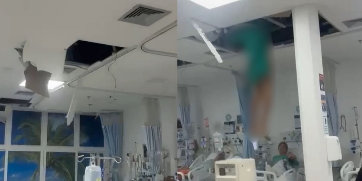 Paciente cai do teto do CTI ao tentar fugir de hospital no Rio de Janeiro