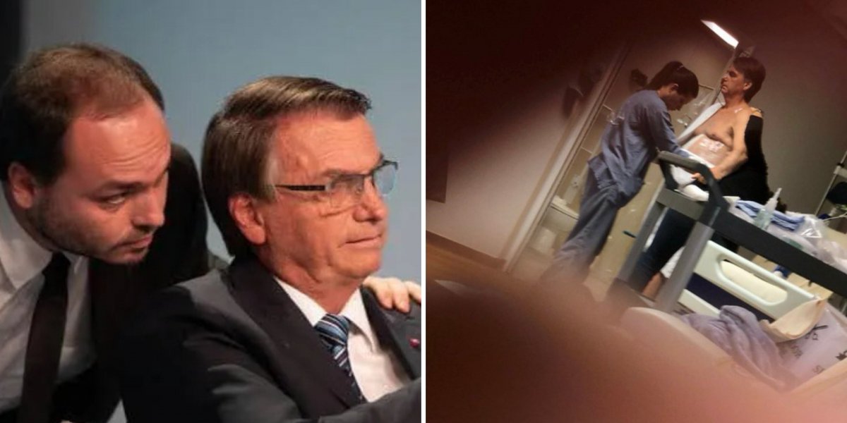 Carlos Bolsonaro publica foto do pai no hospital e atualiza quadro de saúde: “Estado muito delicado”