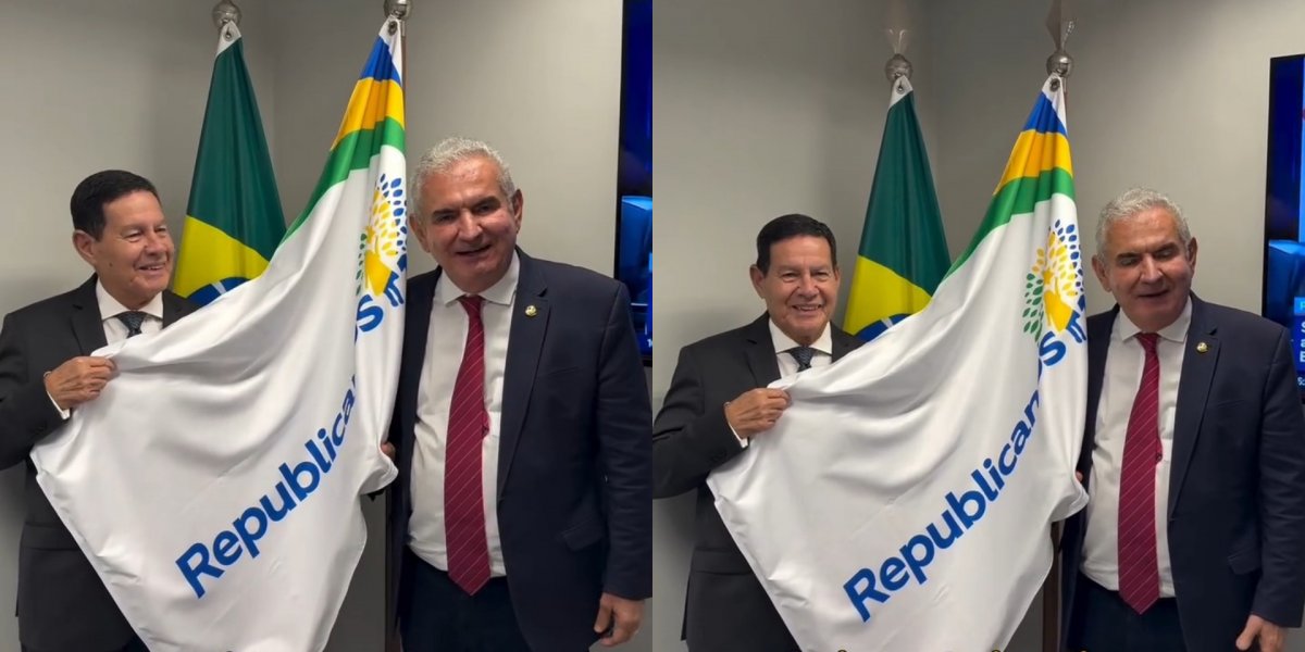 Após se filiar ao Republicanos, Angelo Coronel aparece ao lado de Hamilton Mourão