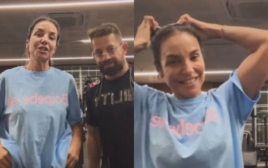 Ivete Sangalo volta aos treinos após cirurgia no rosto e brinca: "Cara de titânio"