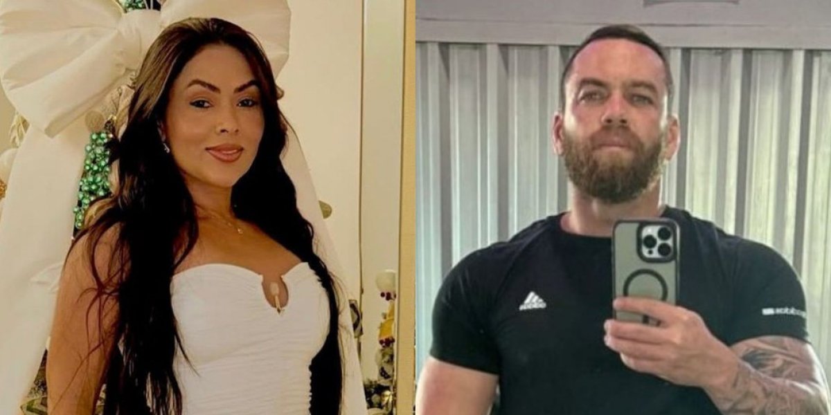 Flávia Barros, vítima de feminicídio, e Tiago Sóstenes, suspeito de feminicídio, em Aracaju