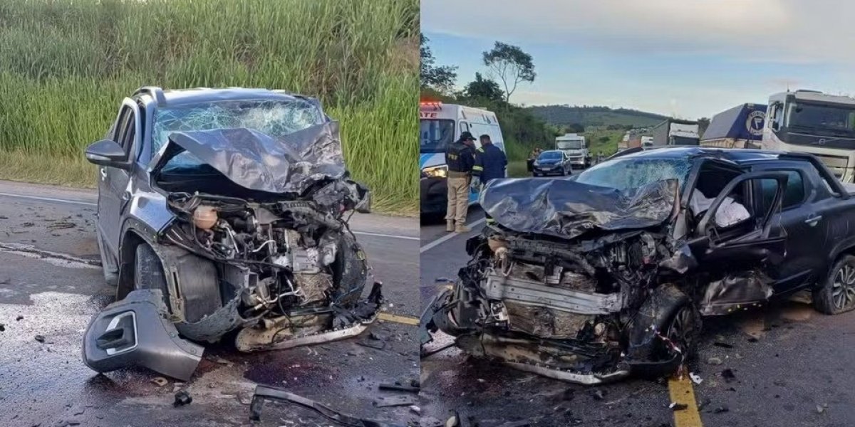 Dois homens morrem em batida na BR-116; filhos de uma das vítimas ficam gravemente feridos