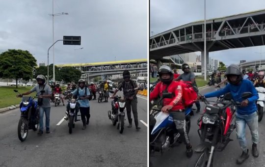 Motociclistas realizam protesto contra o aumento do preço dos combustíveis 