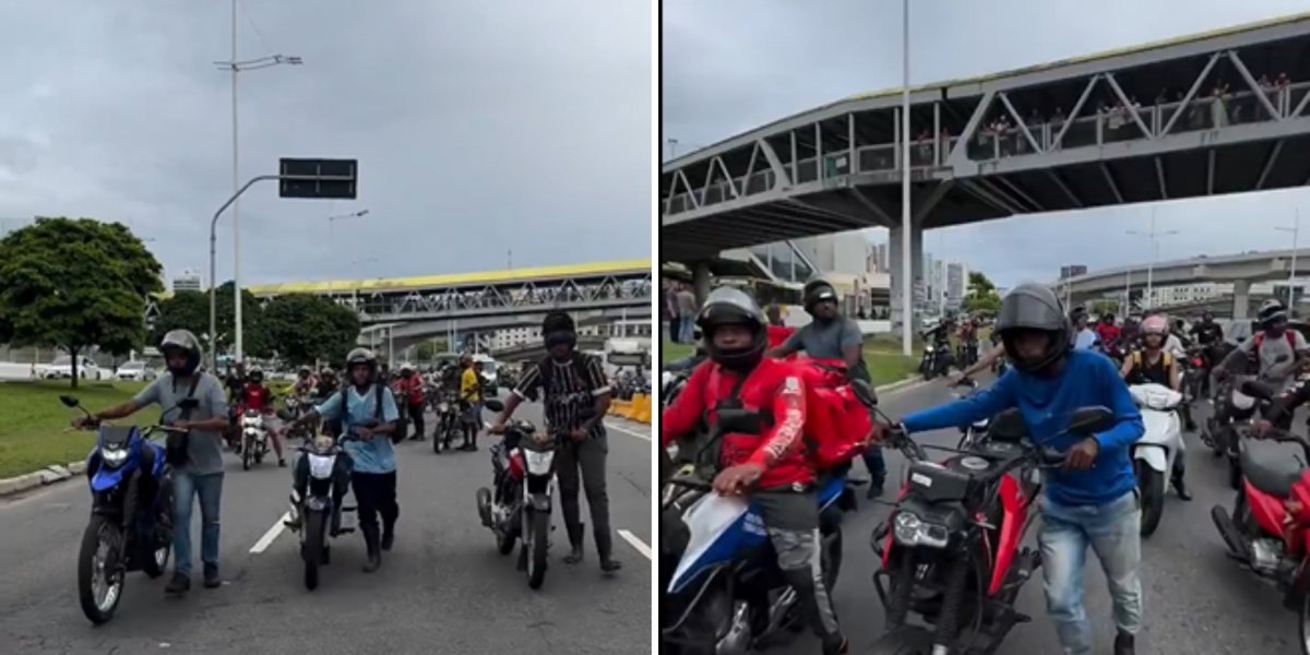 Motociclistas realizam protesto contra o aumento do preço dos combustíveis
