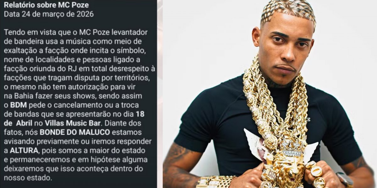 Facção Criminosa ameaça show de Poze do Rodo na Bahia