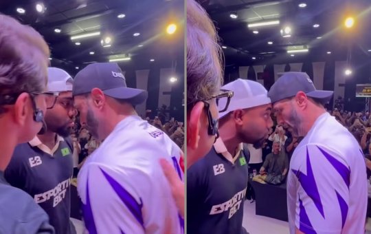 Davi Brito e Bambam se desentendem durante coletiva de imprensa antes de luta oficial