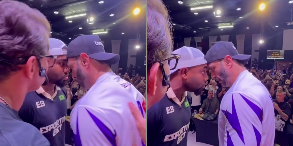 Davi Brito e Bambam se desentendem durante coletiva de imprensa antes de luta oficial