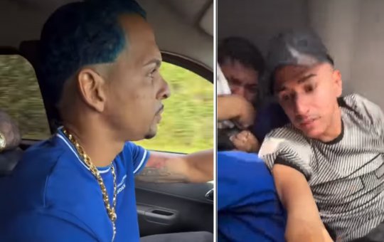 Carro capota com influenciadores após motorista perder controle da direção