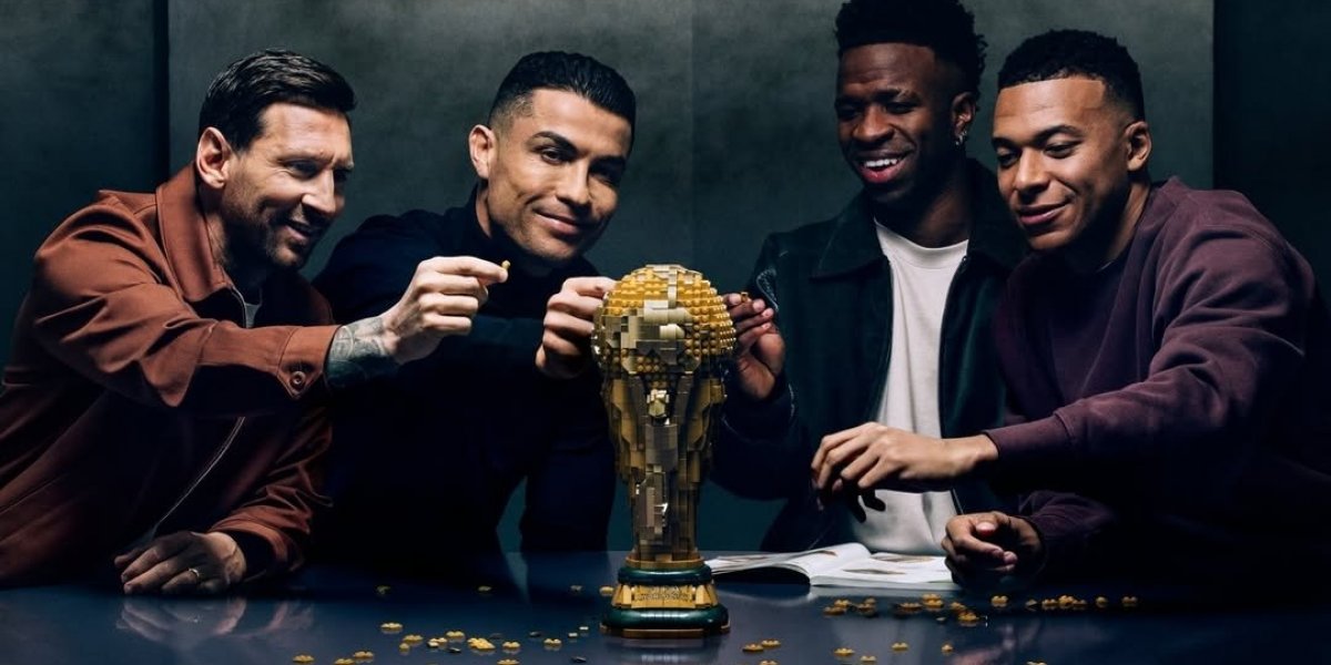 LEGO lança coleção “Destaques do Futebol” da Copa de 2026 com Vini Jr., Messi, CR7 e Mbappé