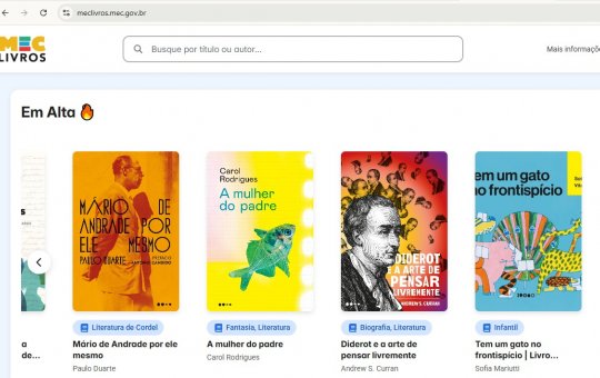 Ministério da Educação anuncia plataforma gratuita para o aluguel de livros 