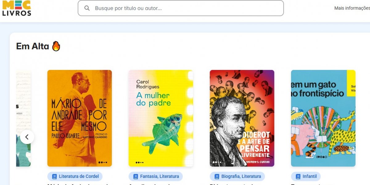 Ministério da Educação anuncia plataforma gratuita para o aluguel de livros 
