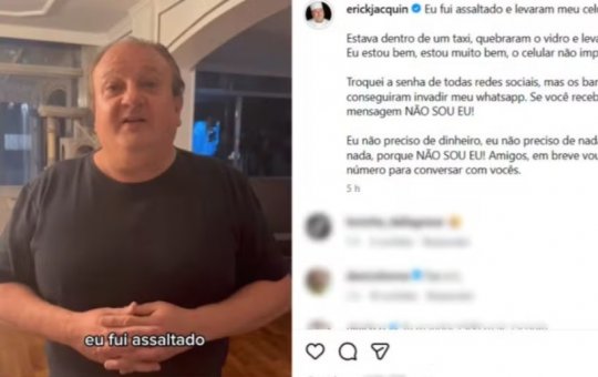 “Isso faz parte do Brasil”, diz chef Erick Jacquin após ser roubado dentro de táxi