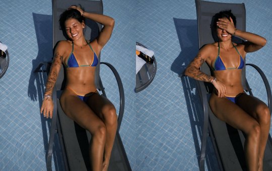 Ana Castela chama atenção da internet ao posar de biquíni das cores do Brasil