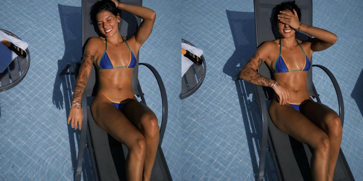 Ana Castela chama atenção da internet ao posar de biquíni das cores do Brasil