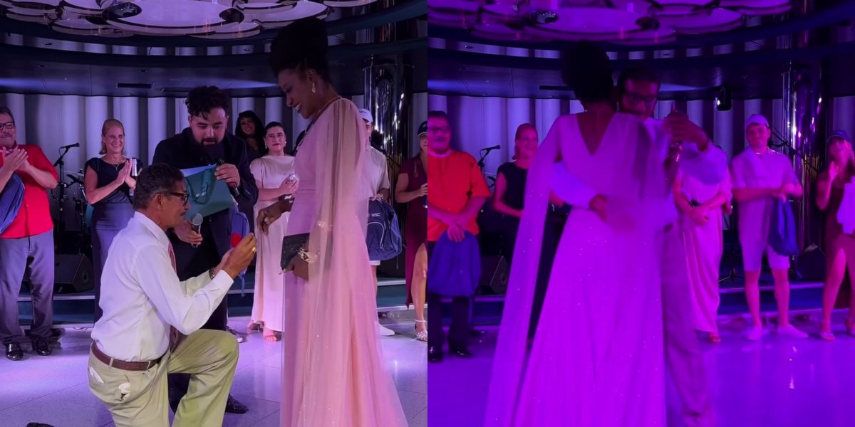 Influenciadora baiana Cláudia Souza é pedida em casamento em meio à viagem de cruzeiro: 'Claro que sim, seu Dantas'
