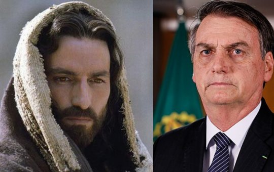Ator de 'A Paixão de Cristo' aparece caracterizado de Jair Bolsonaro 
