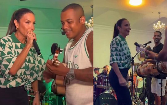 Ivete Sangalo faz participação surpresa em roda de samba em Salvador
