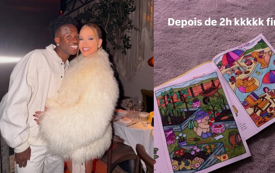 Virginia relata dores após duas horas pintando “Bobbie Goods” com Vini Jr.