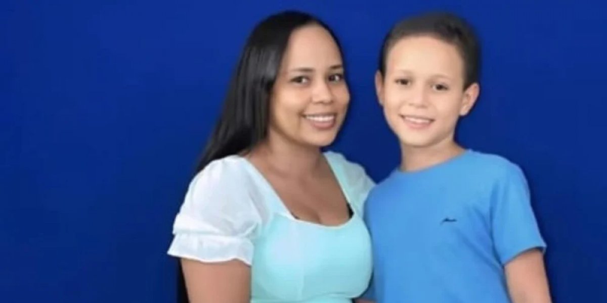 Milena Silvania Ramos dos Santos e o filho, Guilherme Dias Matias, de 9 anos