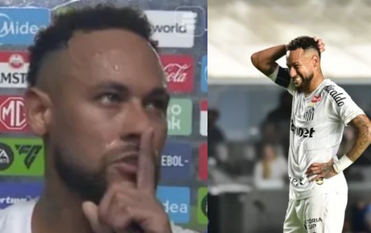 Neymar se irrita com empate e manda torcedor “calar a boca” após empate do Santos na Sul-Americana