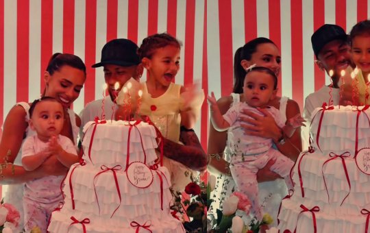 Ao lado de Neymar e das filhas, Bruna Biancardi comemora aniversário em família e com amigos
