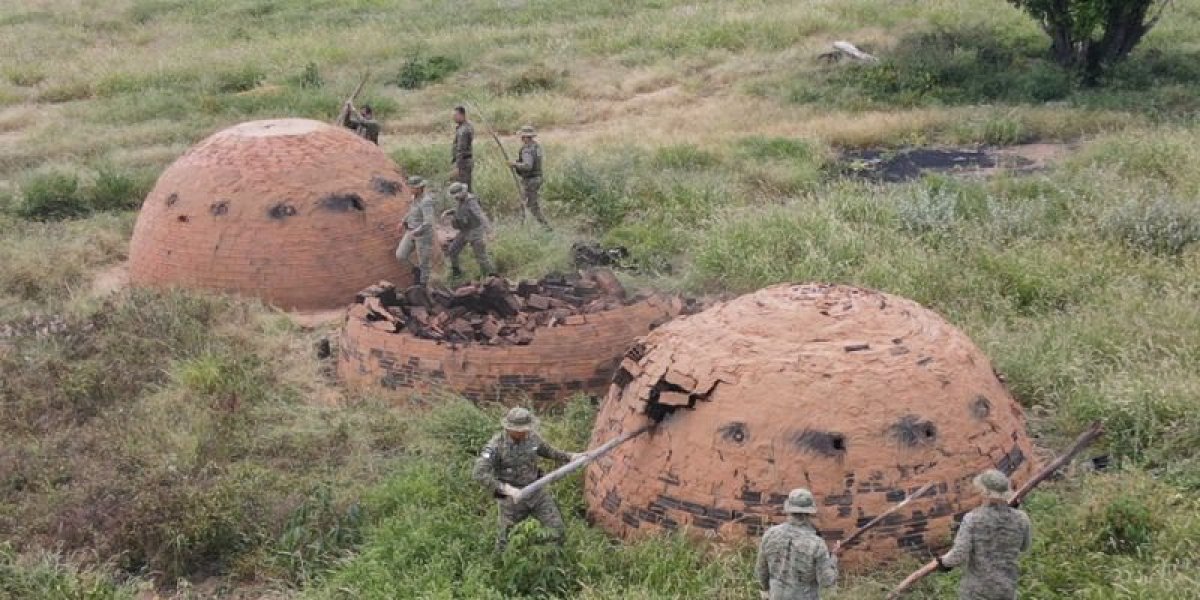 PM encontra 300 fornos clandestinos e apreende 30 toneladas de carvão na Bahia