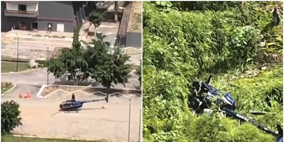 Após queda de helicóptero, é preso homem que pilotava sem licença