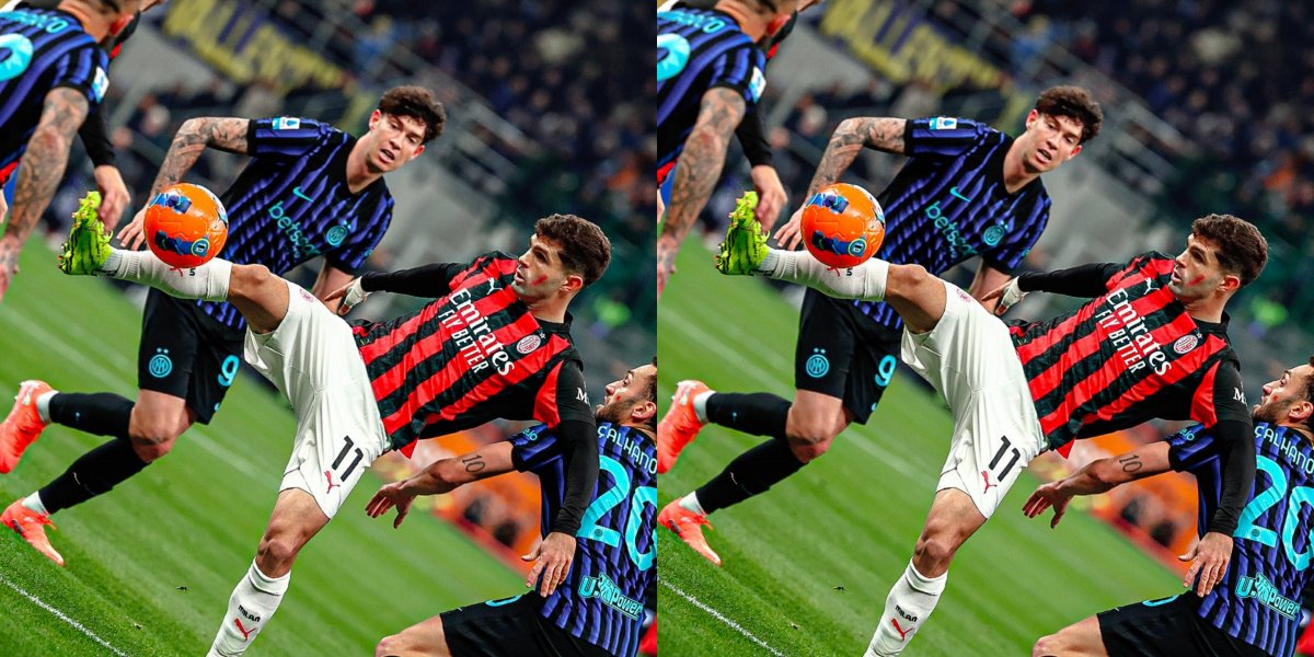 Foto da partida entre Milan x Inter de Milão. Importante: Até então não se sabe os nomes dos jogadores investigados