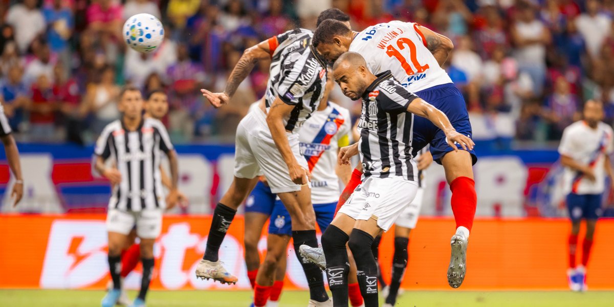 Bahia sai atrás, mostra reação e empata com Santos na Fonte Nova